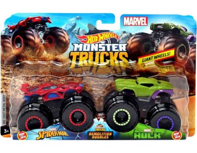 Mattel Hot Wheels Monster trucks demolačné duo Spiderman a Hulk