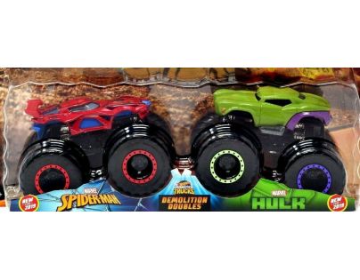 Mattel Hot Wheels Monster trucks demolačné duo Spiderman a Hulk