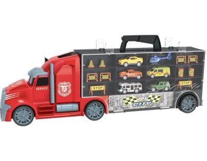 1:16 Ťahač s autami a vrtuľníkom 55 cm - Poškodený obal