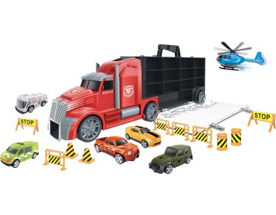 1:16 Ťahač s autami a vrtuľníkom 55 cm - Poškodený obal