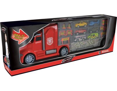 1:16 Ťahač s autami a vrtuľníkom 55 cm - Poškodený obal