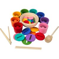 2Kids Toys Dúhové guličky, mince a kalíšky 8 farieb