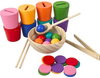 2Kids Toys Dúhové guličky, mince a kalíšky 8 farieb