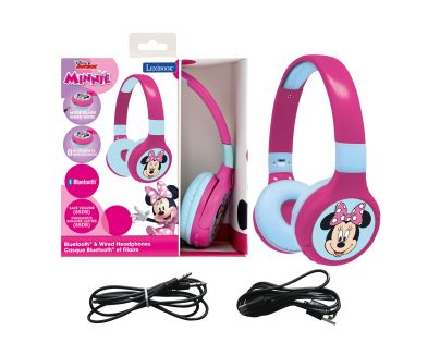 Lexibook 2v1 bluetooth skladacie slúchadlá Minnie s limitom hlasitosti