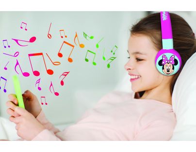 Lexibook 2v1 bluetooth skladacie slúchadlá Minnie s limitom hlasitosti