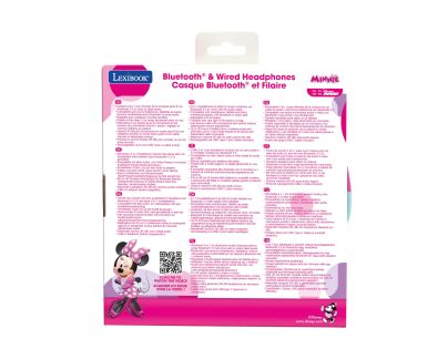 Lexibook 2v1 bluetooth skladacie slúchadlá Minnie s limitom hlasitosti
