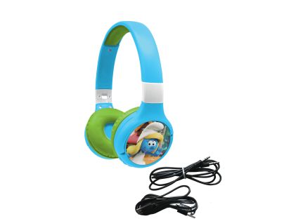 Lexibook 2v1 bluetooth skladacie slúchadlá Šmolkovia s limitom hlasitosti