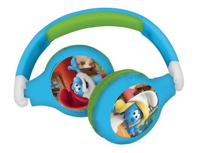 Lexibook 2v1 bluetooth skladacie slúchadlá Šmolkovia s limitom hlasitosti