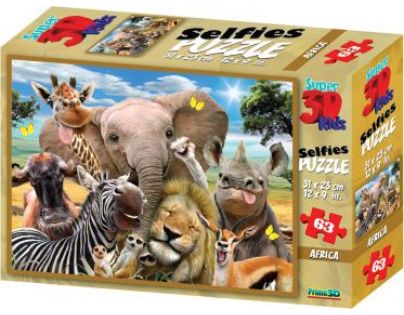 3D Puzzle Afrika selfie 63 dielikov