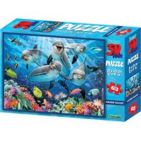 3D Puzzle Delfíny 63 dielikov 2