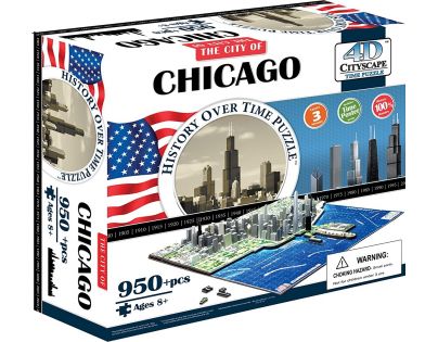 4D Cityscape puzzle Time Panorama Chicago