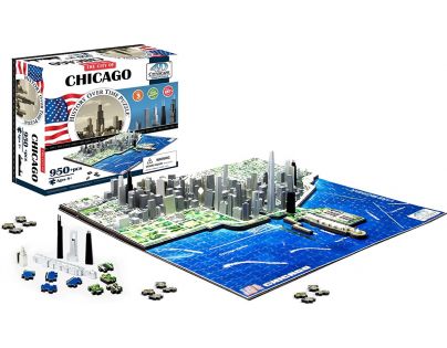 4D Cityscape puzzle Time Panorama Chicago