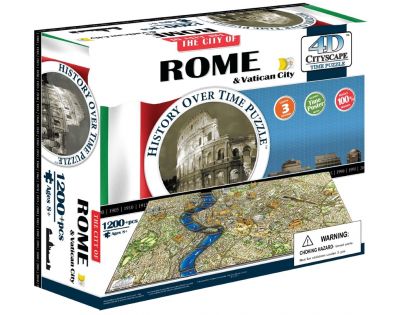 4D Cityscape puzzle Time Panorama Řím a Vatikán