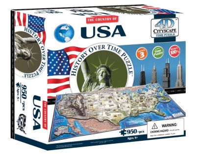 4D Cityscape puzzle Time Panorama USA 964 dielikov