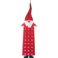 Anděl Adventný kaledár z filcu škriatok červený 124 cm