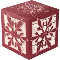 Adventný kozmetický kalendár Snowflake Puzzle – čerešňovo červená 3