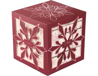 Adventný kozmetický kalendár Snowflake Puzzle – čerešňovo červená