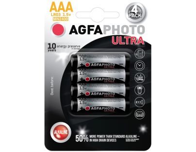 AgfaPhoto Ultra batéria LR03 AAA, blister 4ks