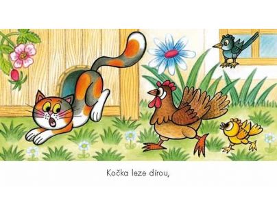 Kočka leze dírou