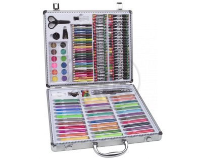 ALEX 54 - Kufřík s pastelkami a barvami kov oboustranný 37x30cm