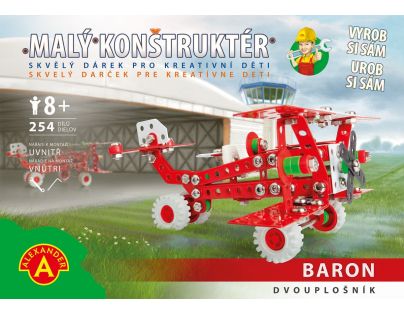 Alexander Malý konstruktér Retro BARON Dvojplošník 254 dielikov