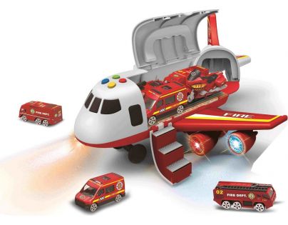 Alltoys Hasičské lietadlo s nákladným priestorom s 3 autíčkami
