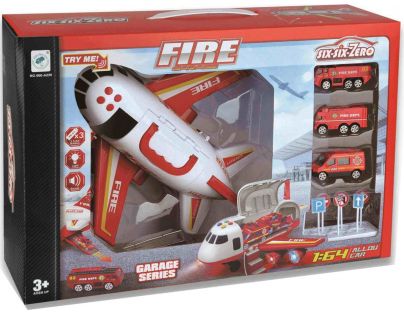 Alltoys Hasičské lietadlo s nákladným priestorom s 3 autíčkami