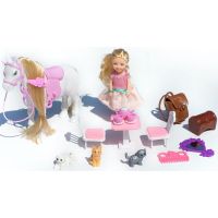 Alltoys Hrací set koník s bábikou a mačičkami - Poškodený obal