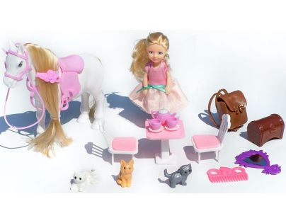 Alltoys Hrací set koník s bábikou a mačičkami - Poškodený obal