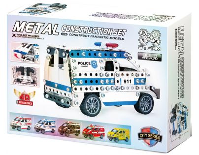 Alltoys Kovová stavebnica Policajné auto 314 dielikov