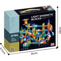 Alltoys Kuličkodráha Bloks magnetická se světlem 110 ks 2