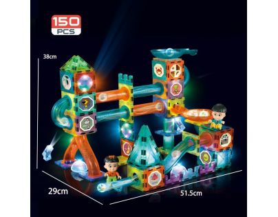 Alltoys Kuličkodráha magnetická se světlem 150 ks