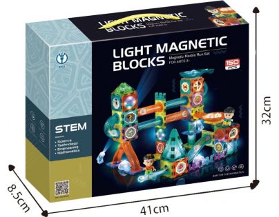 Alltoys Kuličkodráha magnetická se světlem 150 ks