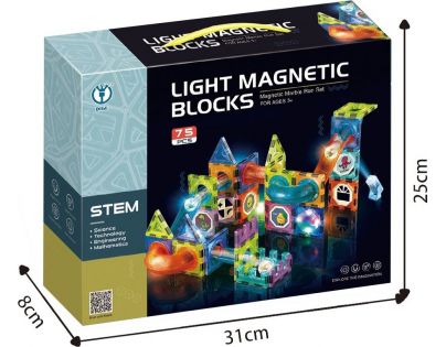 Alltoys Kuličkodráha magnetická se světlem 75 ks