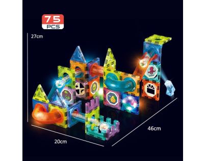 Alltoys Kuličkodráha magnetická se světlem 75 ks
