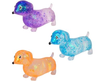 Alltoys Stláčací gélový trblietavý Jazvečík