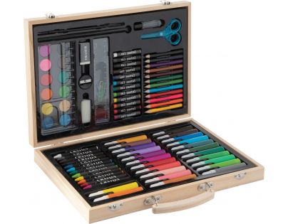 Alltoys Maliarsky kufrík drevený 86 ks