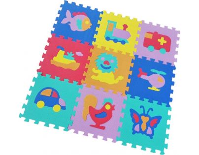 Alltoys Puzzle penové puzzle Zvieratká a dopravné prostriedky 9 dielikov