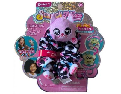 Alltoys Plyšová trblietavá gumička a zvieratko 2v1 ScrunchMiez