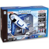 Alltoys Policajné lietadlo s nákladným priestorom a 3 autíčka 1 : 64 2