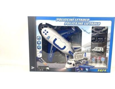 Alltoys Policajné lietadlo s nákladným priestorom as 3 autíčkami 1 : 64