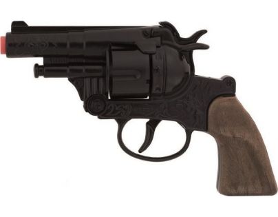 Alltoys Revolver čierny kovový 12 rán rytina