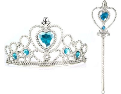Alltoys Princeznovská módna súprava Strieborná s modrými kameňmi