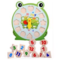 Alltoys Skladačka hodiny drevená žabka 2