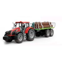 Alltoys Traktor s valníkom a drevom červený