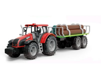 Alltoys Traktor s valníkom a drevom červený