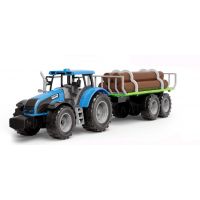 Alltoys Traktor s valníkom a drevom modrý