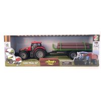 Alltoys Traktor s valníkom a drevom červený 3