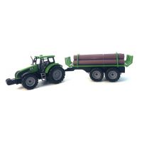 Alltoys Traktor s valníkom a drevom zelený 2