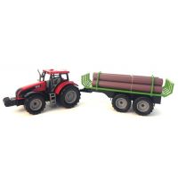 Alltoys Traktor s valníkom a drevom červený 2